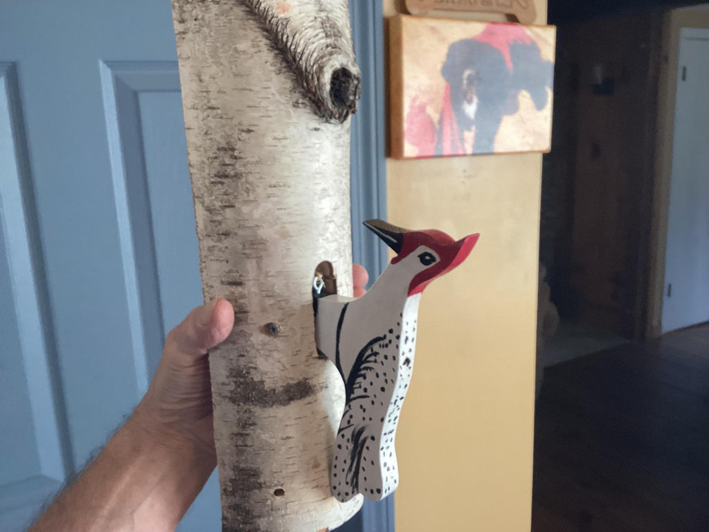 New Handcrafted Red Woodpecker Door Knocker