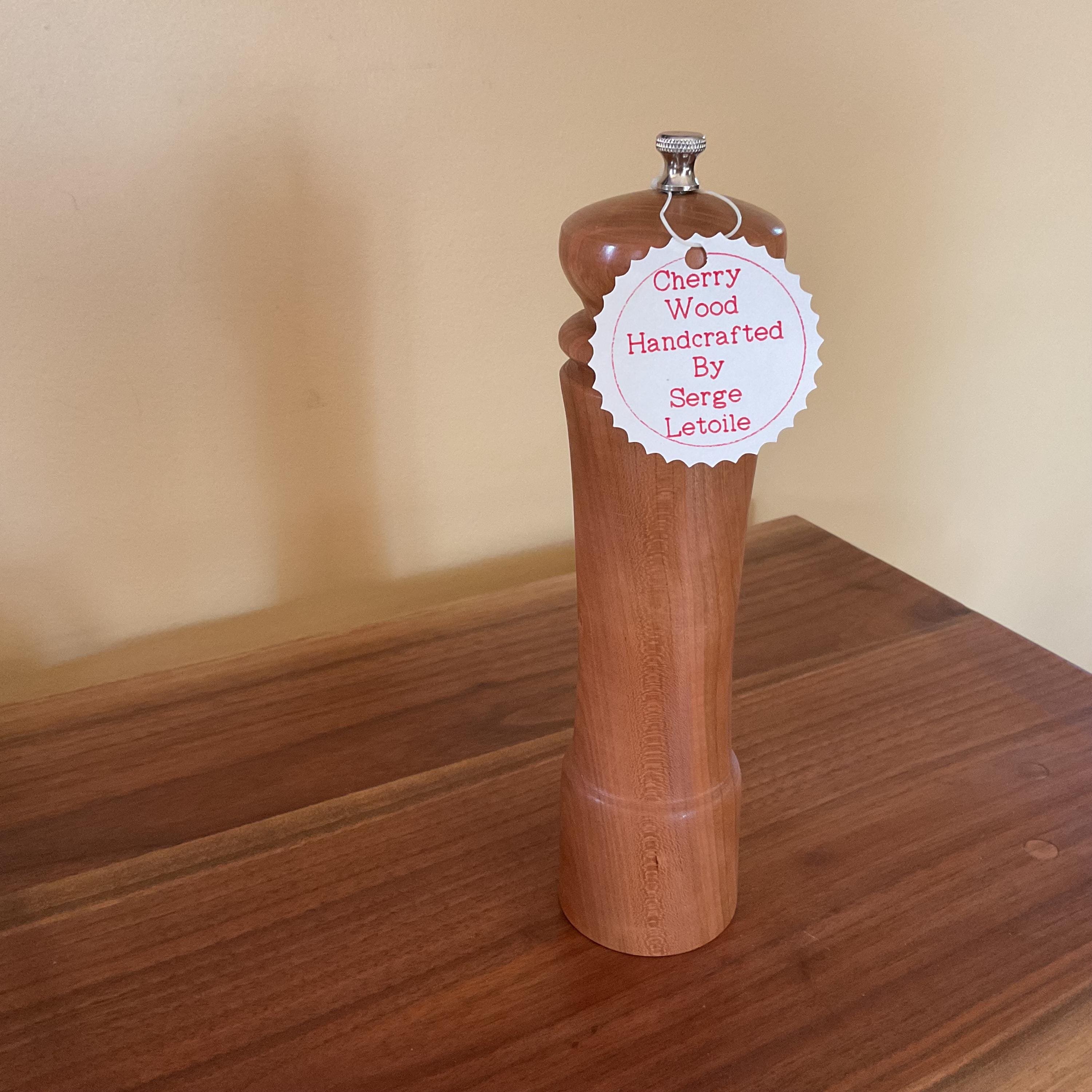 10” Hand Crafted Cherry Wood Pepper Mill
