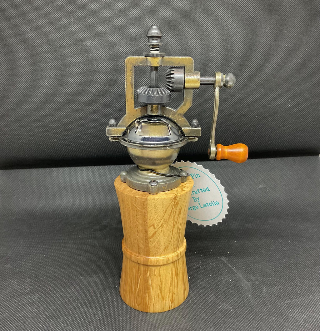 Spalted Pin Oak Wood Antique Style Pepper Grinder
