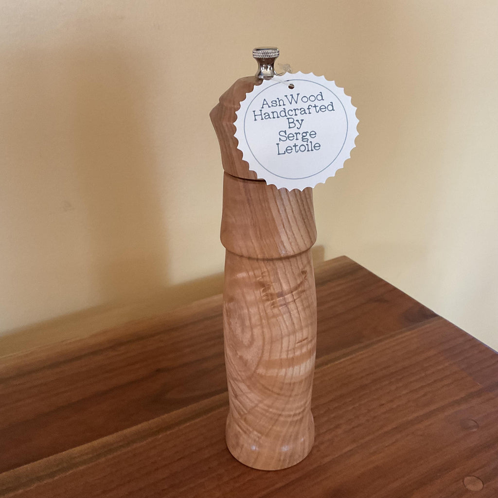 10” Hand Crafted Ash Wood Pepper Mill