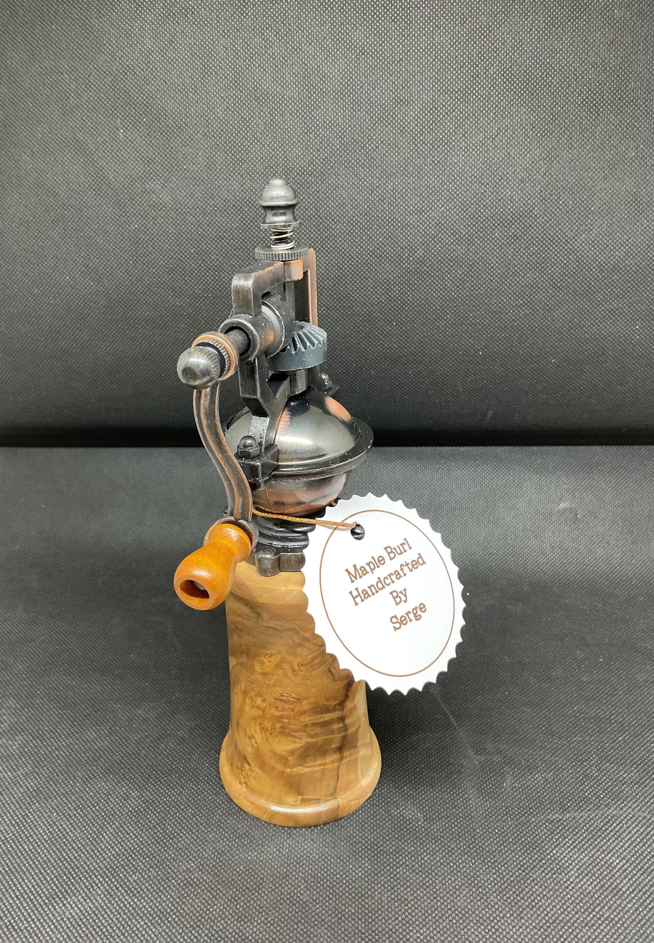 Maple Burl  Wood Antique Style Pepper Grinder